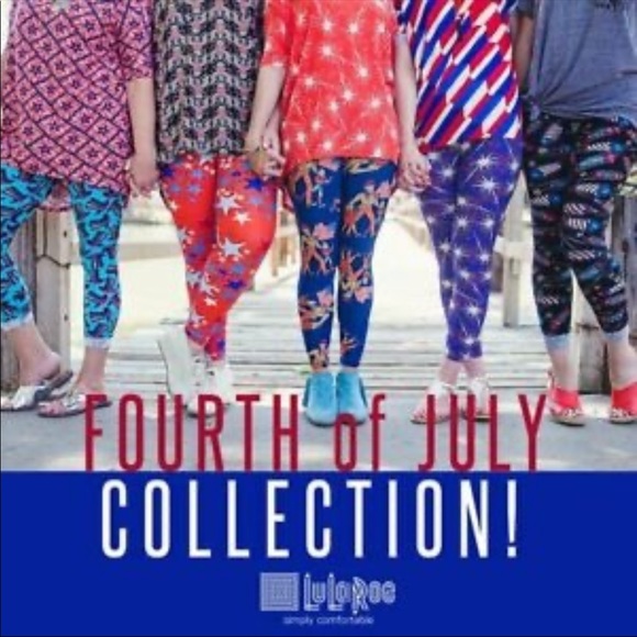LuLaRoe OS Leggings Americana 4th of July Popsicle - Picture 6 of 8
